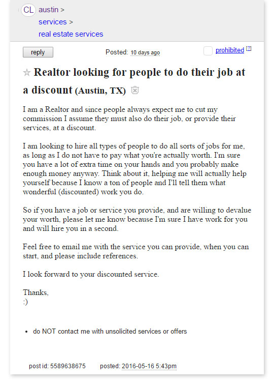 A Realtor Used Craigslist To Say What Most Realtors Are ...